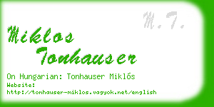 miklos tonhauser business card